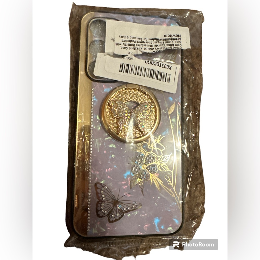 AmazFCCY Galaxy A54 5G Kickstand Case, Cute Bling Sparkle Rhinestones Butterfly